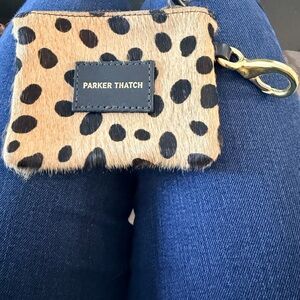 Parker Thatch Leopard Print Key & Card Holder